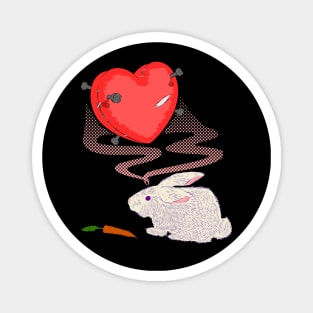 Stitched Heart And Rabbit Magnet